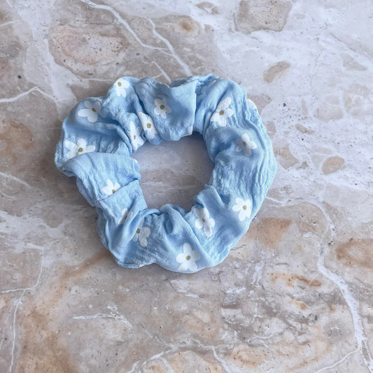 Daisy Scrunchie Blue-Scrunchies-Southern Jewellery Co.-Wholesale Fashion Jewellery Australia