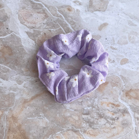 Daisy Scrunchie Lilac-Scrunchies-Southern Jewellery Co.-Wholesale Fashion Jewellery Australia