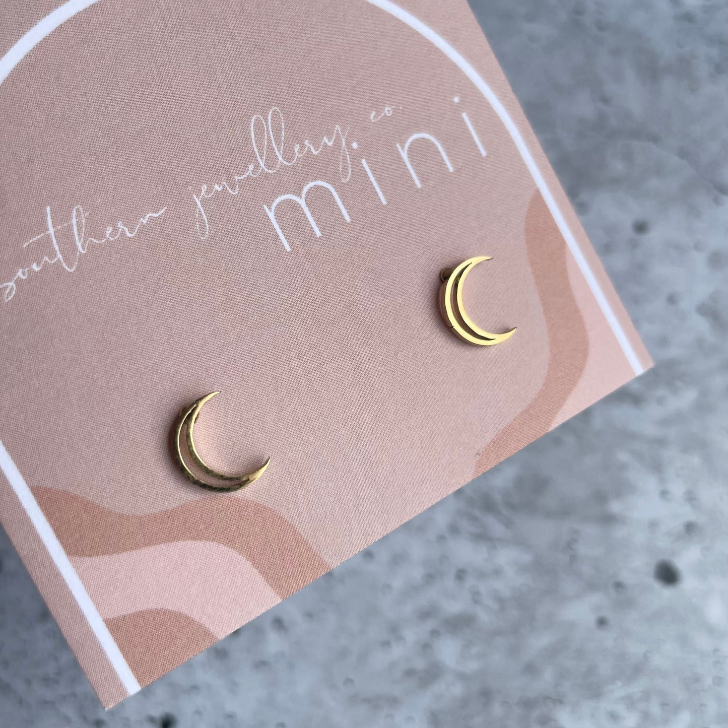 MINIS - CUTOUT MOON GOLD-Earrings-Southern Jewellery Co.-Wholesale Fashion Jewellery Australia