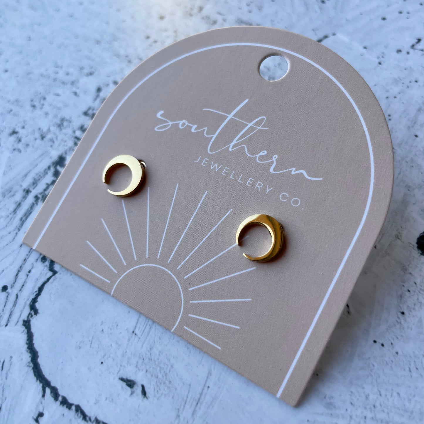 MINIS - MOON GOLD-Earrings-Southern Jewellery Co.-Wholesale Fashion Jewellery Australia