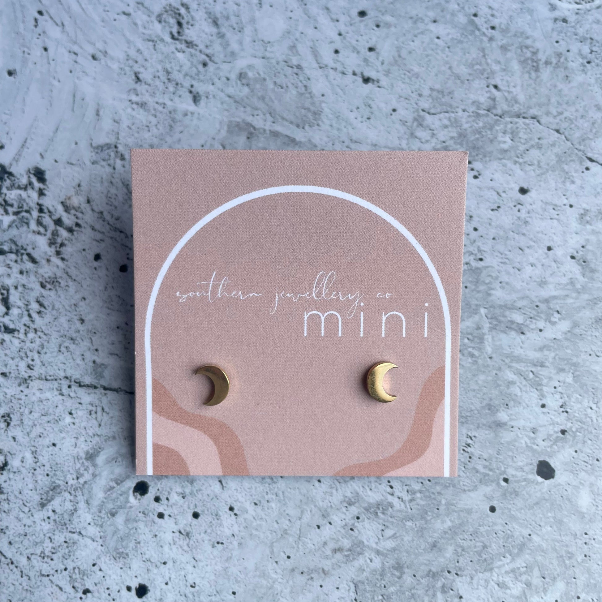 MINIS - SMALL MOON GOLD-Earrings-Southern Jewellery Co.-Wholesale Fashion Jewellery Australia