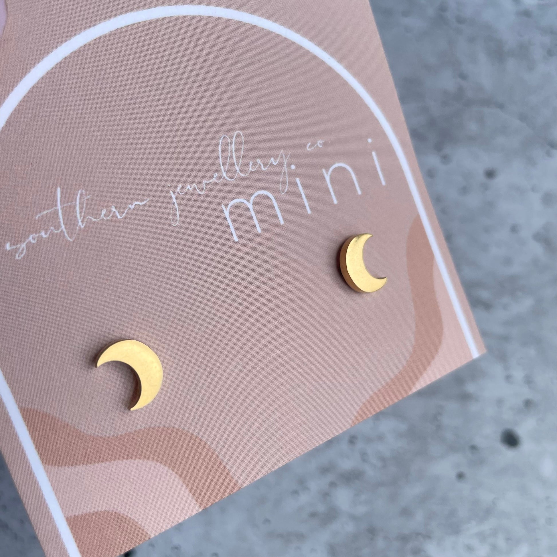 MINIS - SMALL MOON GOLD-Earrings-Southern Jewellery Co.-Wholesale Fashion Jewellery Australia