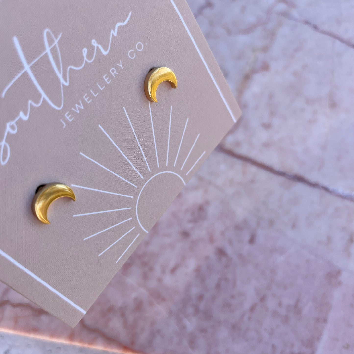 MINIS - SMALL MOON GOLD-Earrings-Southern Jewellery Co.-Wholesale Fashion Jewellery Australia