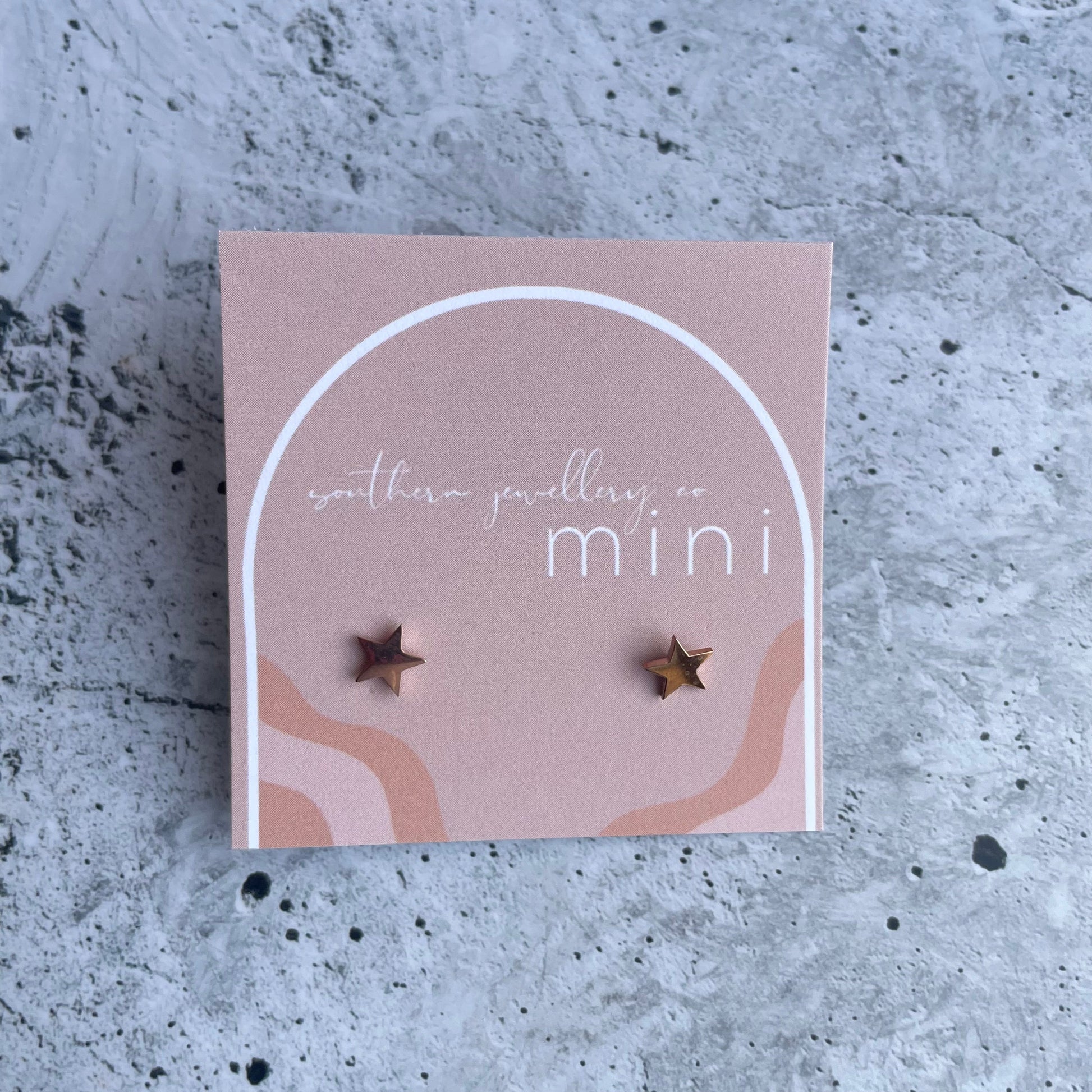 MINIS - STAR ROSE GOLD-Earrings-Southern Jewellery Co.-Wholesale Fashion Jewellery Australia