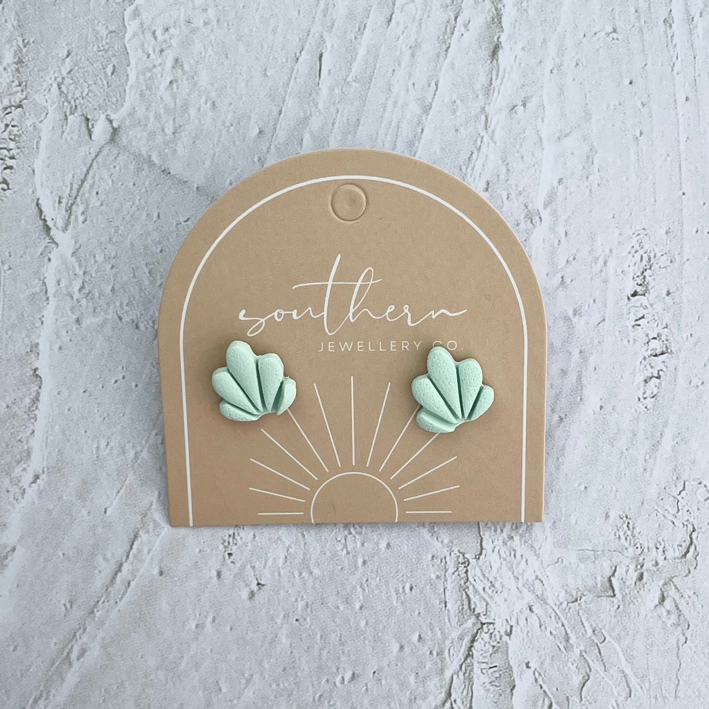 MINT PASTEL SHELL STUDS-Earrings-Southern Jewellery Co.-Wholesale Fashion Jewellery Australia