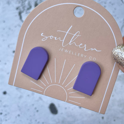 PURPLE ARCH STUDS-Earrings-Southern Jewellery Co.-Wholesale Fashion Jewellery Australia