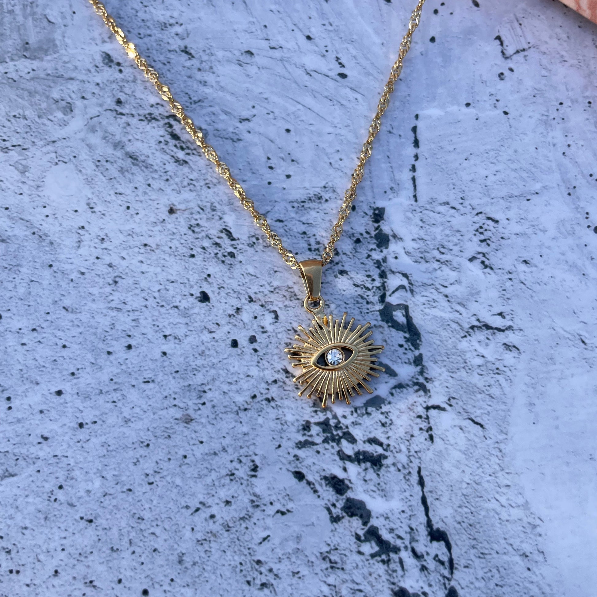 Solar Eye Necklace-Necklace-Southern Jewellery Co.-Wholesale Fashion Jewellery Australia