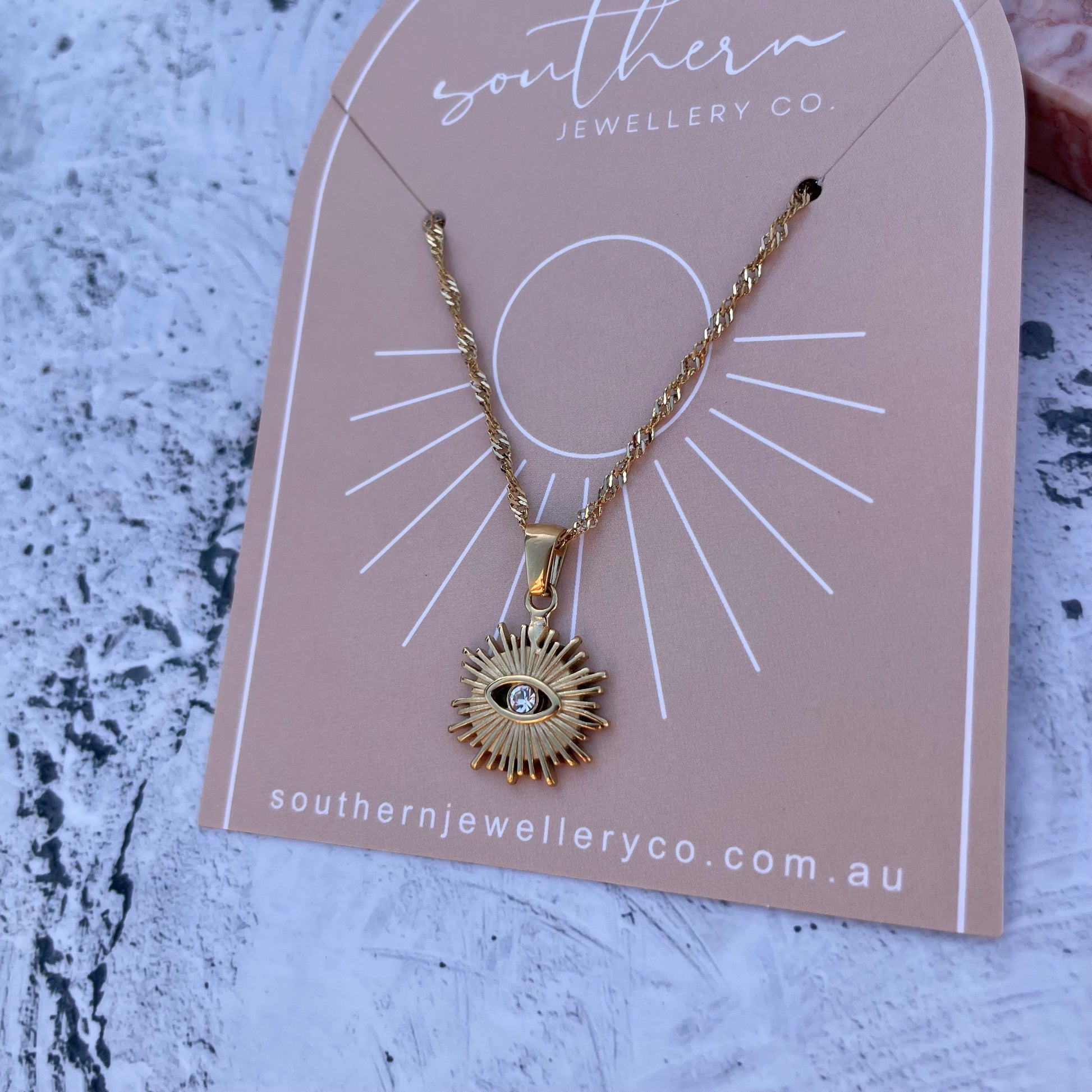 Solar Eye Necklace-Necklace-Southern Jewellery Co.-Wholesale Fashion Jewellery Australia