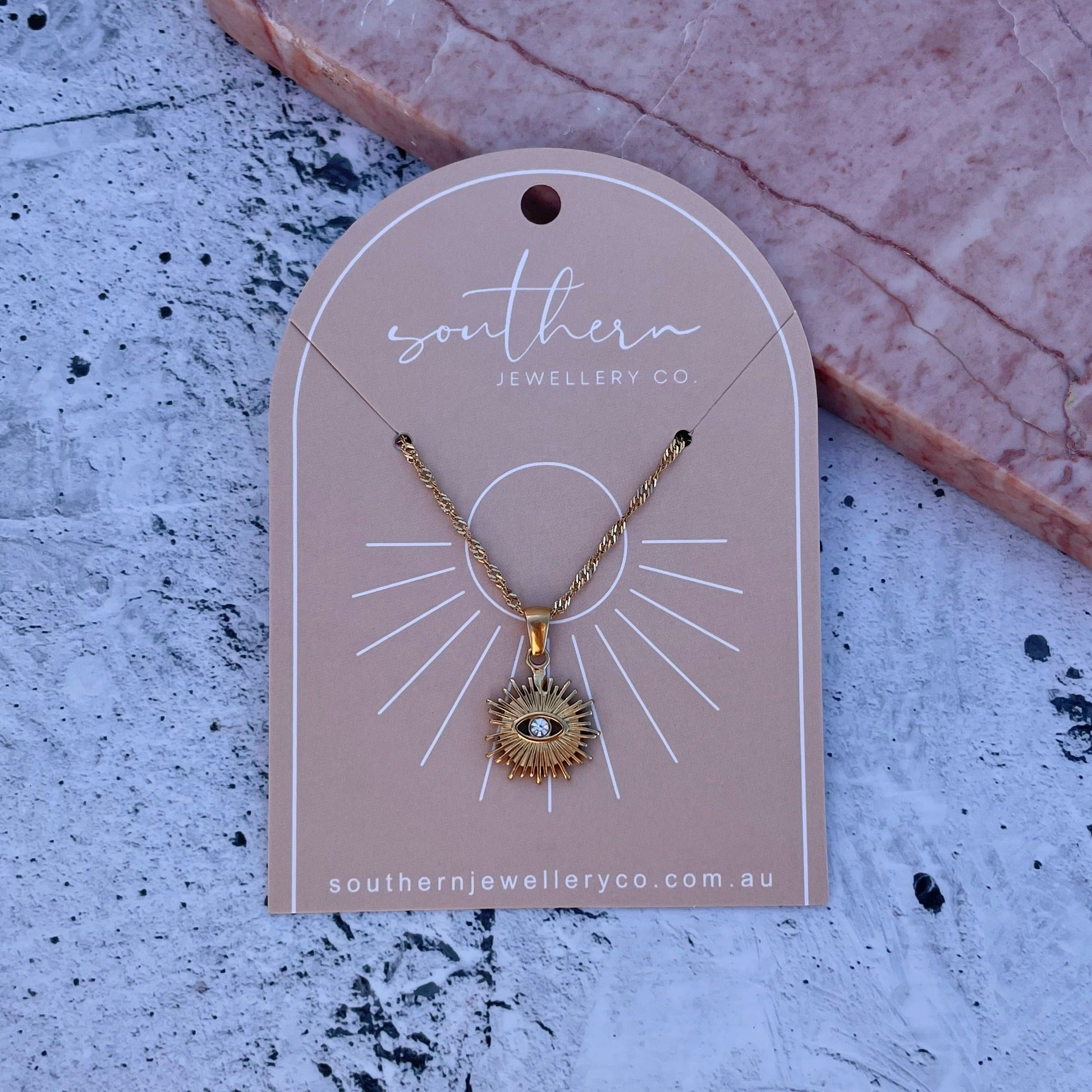 Solar Eye Necklace-Necklace-Southern Jewellery Co.-Wholesale Fashion Jewellery Australia