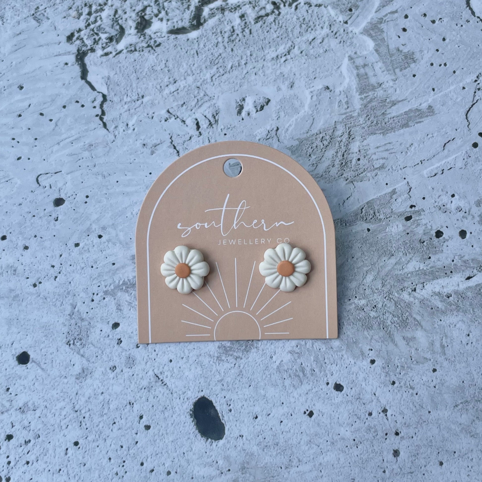 TERRACOTTA DAISY STUDS-Earrings-Southern Jewellery Co.-Wholesale Fashion Jewellery Australia