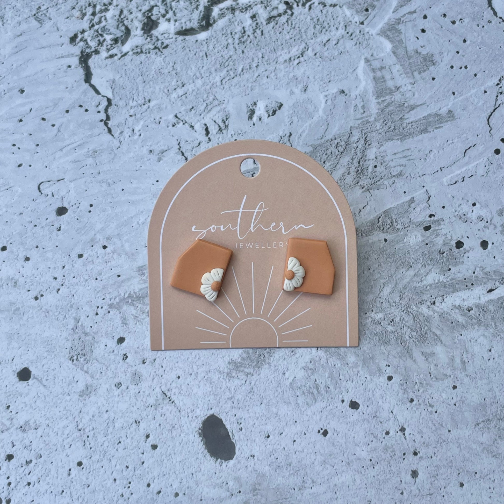 TERRACOTTA TILE STUDS-Earrings-Southern Jewellery Co.-Wholesale Fashion Jewellery Australia