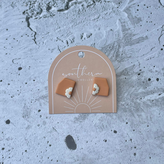 TERRACOTTA TILE STUDS-Earrings-Southern Jewellery Co.-Wholesale Fashion Jewellery Australia